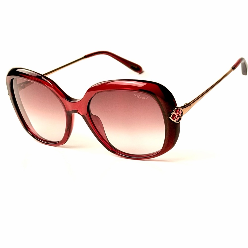 Chopard SCH 314 S O6F6 Red Gold Sunglasses  Authentic SCH314S